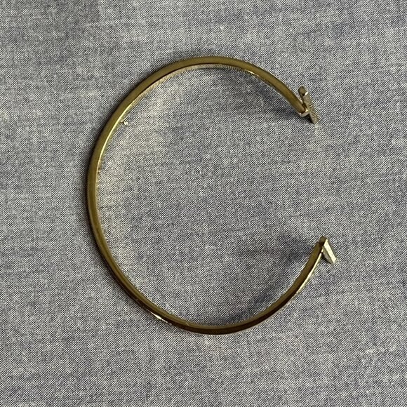 Michael Kors Rhinestone Gold Tone Crystal Bar Open Cuff Bangle Bracelet 6 3/4" - Picture 2 of 7